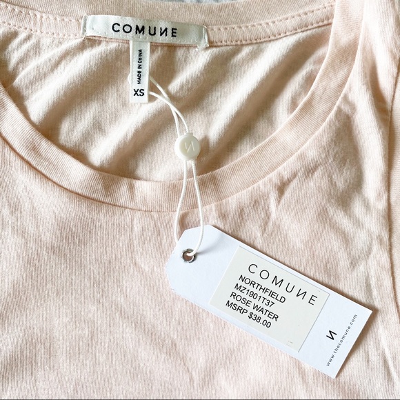 COMUNE Sunshine Tank Top Rose Water Pink NEW NWT Gold Embroidered - Picture 4 of 8